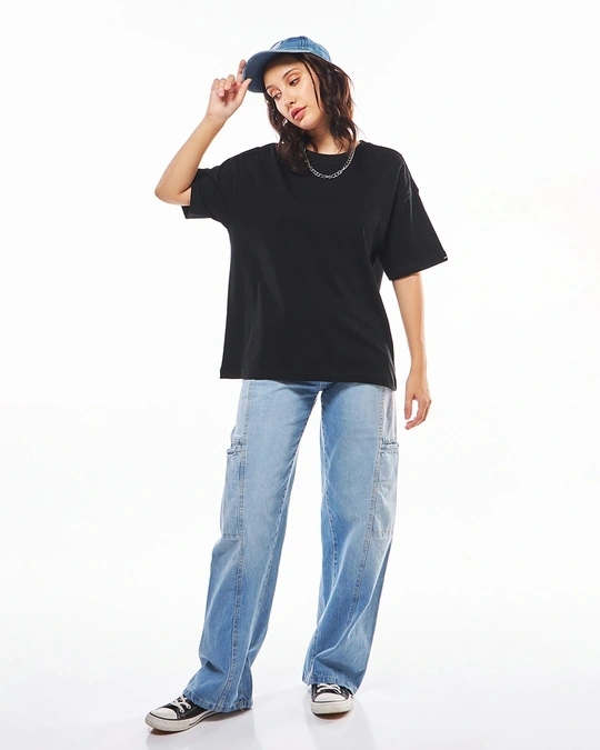 Women's Black Oversized T-shirt