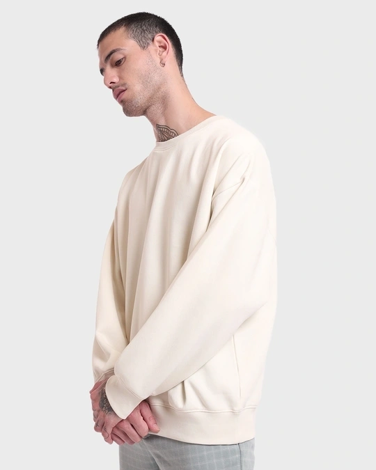 Men's White Oversized Sweatshirt