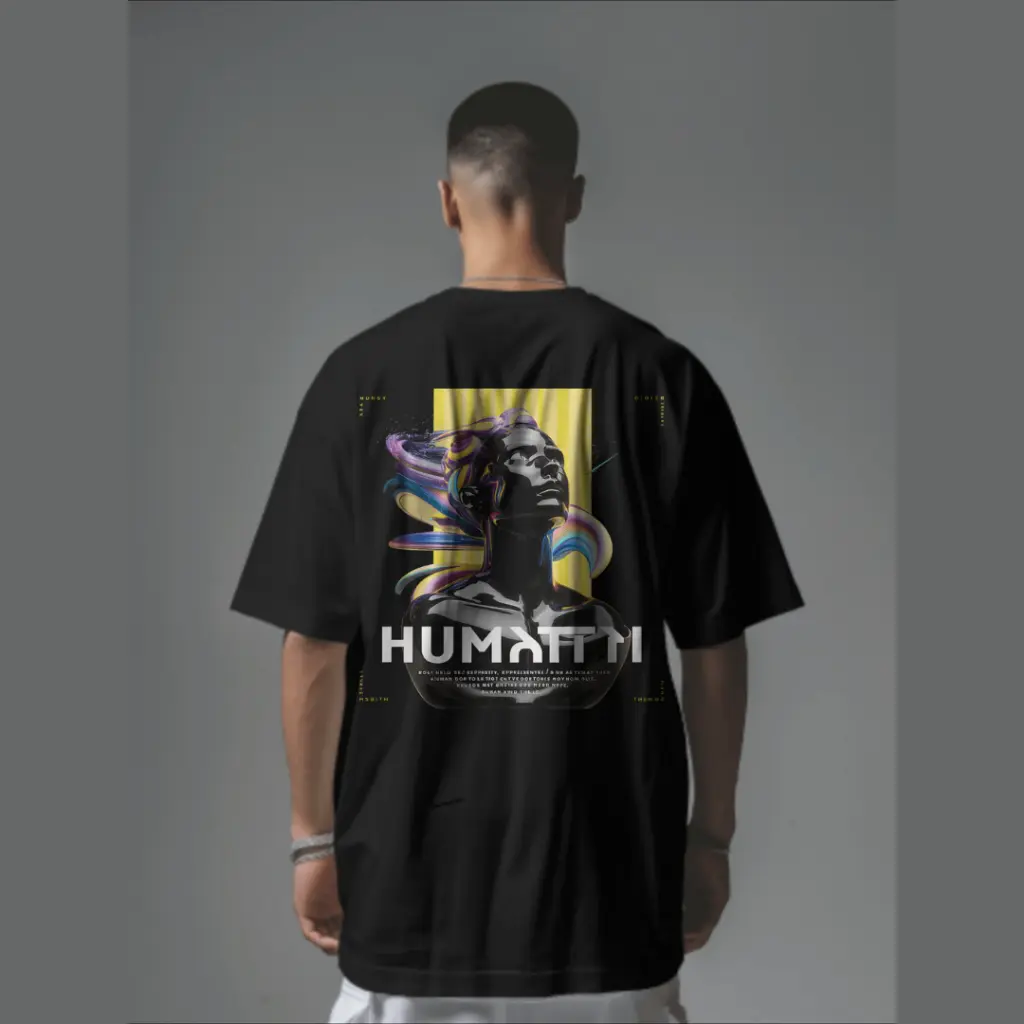 Everyday Oversized Tee - Humanity (Black)