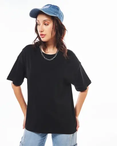 Women's Black Oversized T-shirt